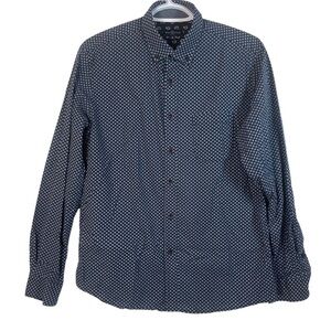 Saint-Patrick Blue Floral Long Sleeve Casual Button Down Dress Shirt Siz…